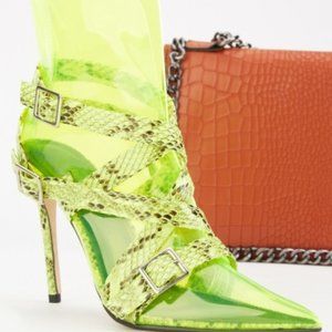 PVC Snake Print Booties